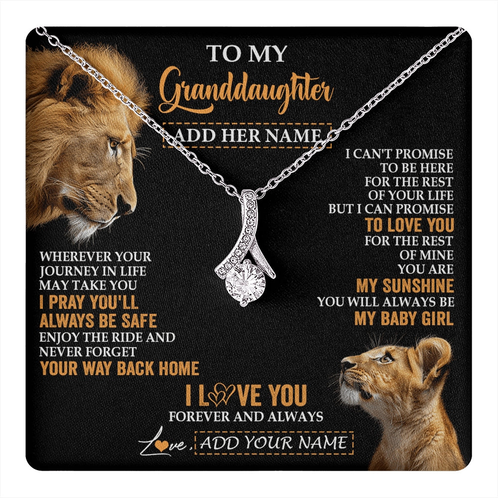 Alluring Beauty Necklace 14K White Gold Finish | 1 | Personalized To My Granddaughter Gifts Necklace From Grandpa Wherever Your Journey In Life Lion Granddaughter Birthday Gifts Christmas Gift Box Message Card | https://teecentury.