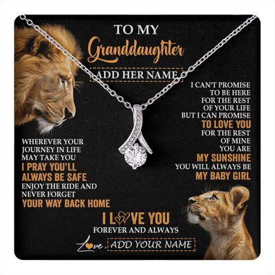 Alluring Beauty Necklace 14K White Gold Finish | 1 | Personalized To My Granddaughter Gifts Necklace From Grandpa Wherever Your Journey In Life Lion Granddaughter Birthday Gifts Christmas Gift Box Message Card | https://teecentury.