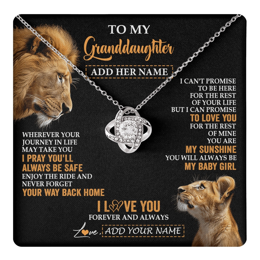 Love Knot Necklace 14K White Gold Finish | 1 | Personalized To My Granddaughter Gifts Necklace From Grandpa Wherever Your Journey In Life Lion Granddaughter Birthday Gifts Christmas Gift Box Message Card | https://teecentury.