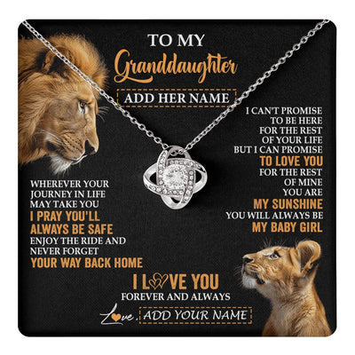 Love Knot Necklace 14K White Gold Finish | 1 | Personalized To My Granddaughter Gifts Necklace From Grandpa Wherever Your Journey In Life Lion Granddaughter Birthday Gifts Christmas Gift Box Message Card | https://teecentury.