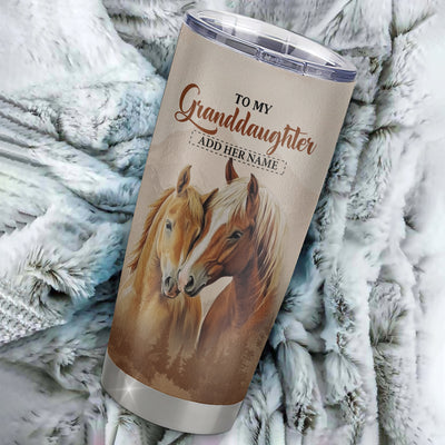 Personalized To My Granddaughter Gifts Tumbler From Grandma Horse My Only Wish For You Granddaughter Birthday Gifts Graduation Christmas Custom Stainless Steel Mug | teecentury