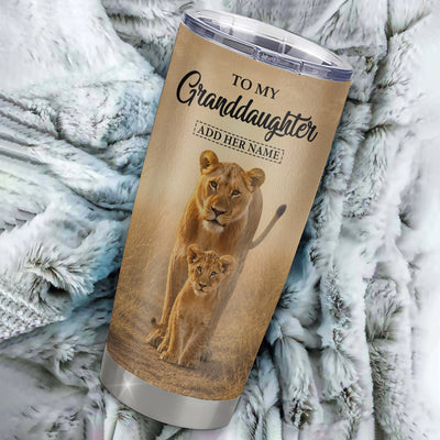 Personalized To My Granddaughter Gifts Tumbler From Grandma Nana Always Remember Lion Gifts For Granddaughter Birthday Graduation Christmas Custom Stainless Steel Mug | teecentury