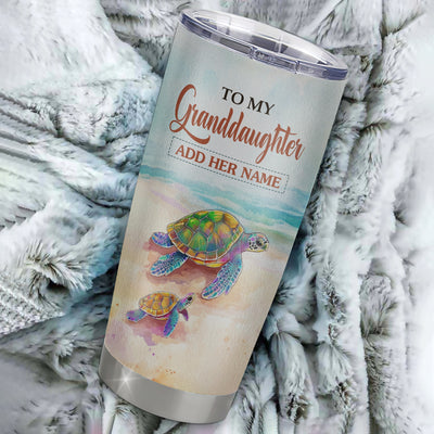 Personalized To My Granddaughter Gifts Tumbler From Grandma Whenever Turtle Unique Birthday Gifts For Granddaughter Graduation Christmas Custom Stainless Steel Cup Mug | teecentury