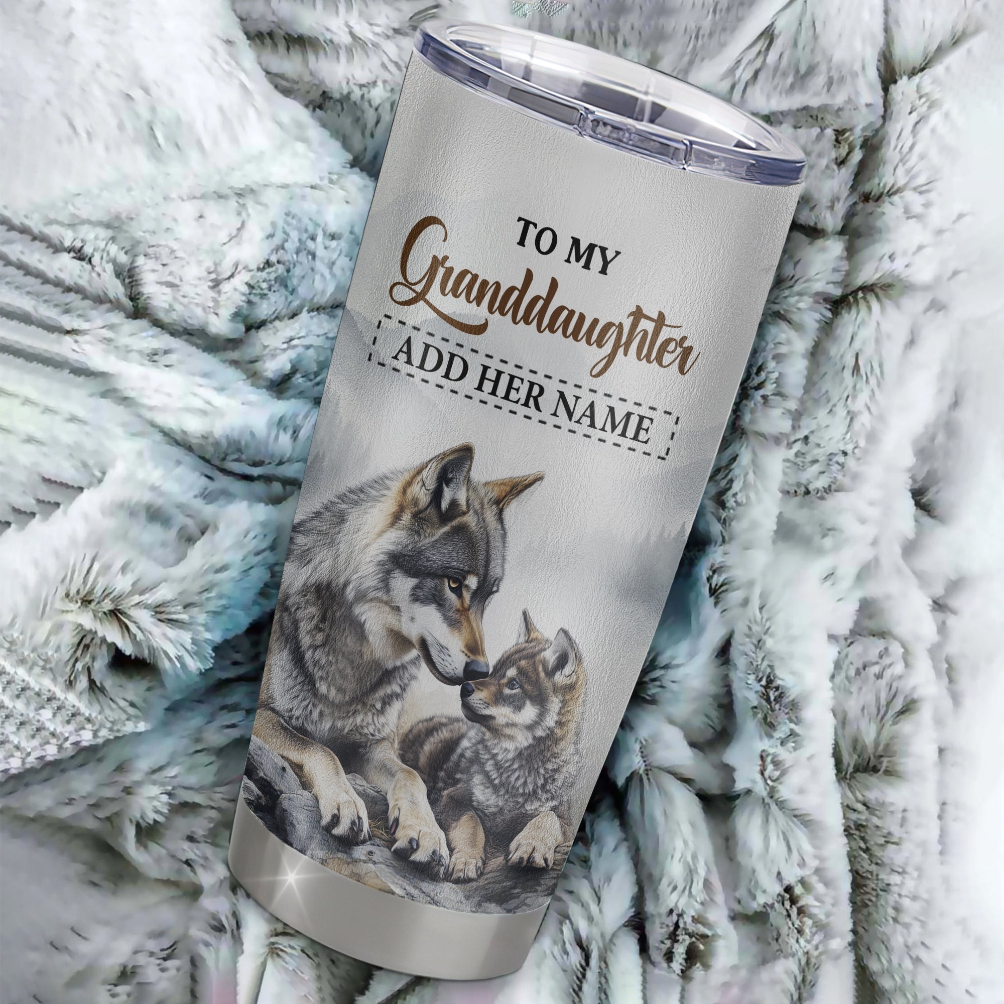 Personalized To My Granddaughter Gifts Tumbler From Grandma Wolf My Only Wish For You Granddaughter Birthday Gifts Graduation Christmas Custom Stainless Steel Mug | teecentury