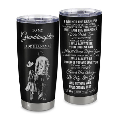 Personalized To My Granddaughter Gifts Tumbler From Grandpa Biggest Fan Birthday Gifts For Granddaughter From Grandparents Christmas Custom Stainless Steel Travel Mug | teecentury