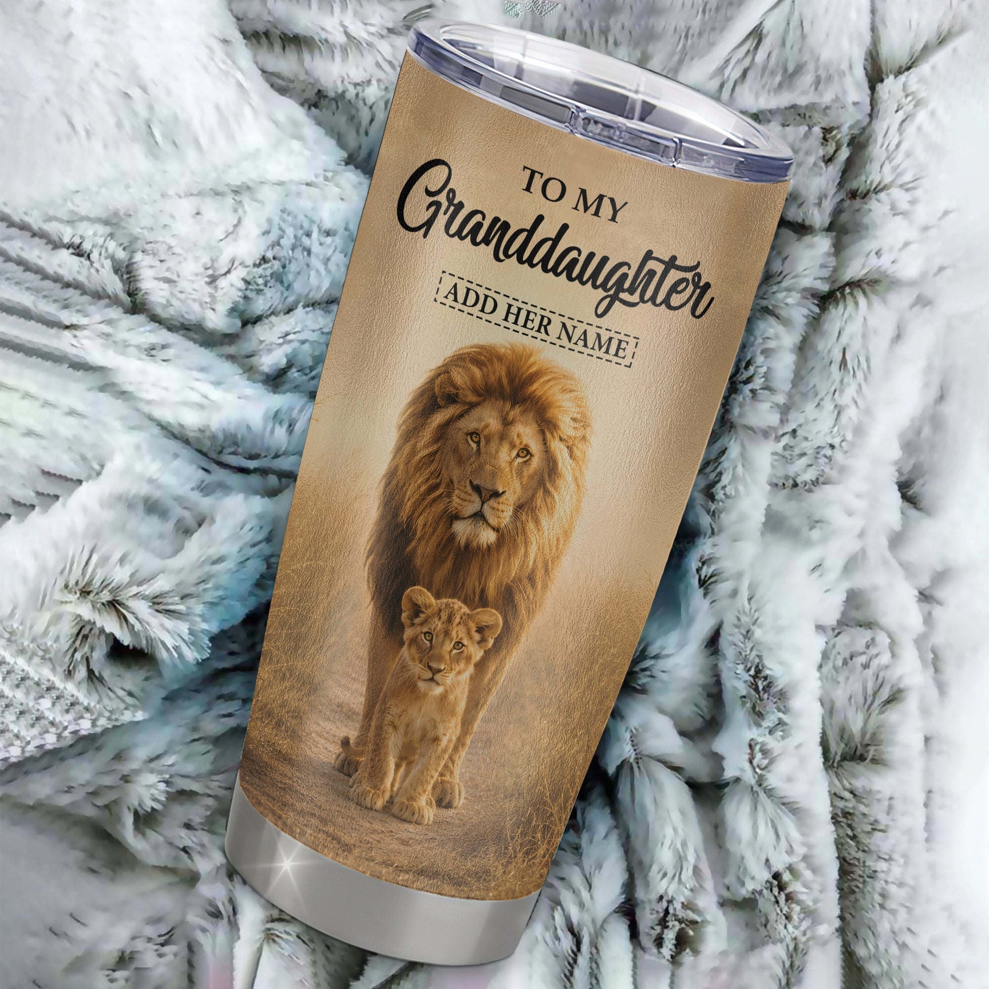 Personalized To My Granddaughter Gifts Tumbler From Grandpa Papa Always Remember Lion Gifts For Granddaughter Birthday Graduation Christmas Custom Stainless Steel Mug | teecentury
