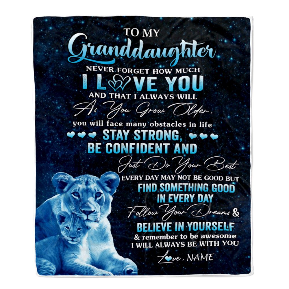 Personalized To My Granddaughter I Love You Forever Blanket From Grandma Nana Lion Granddaughter Birthday Gifts Graduation Christmas Fleece Blanket | teecentury