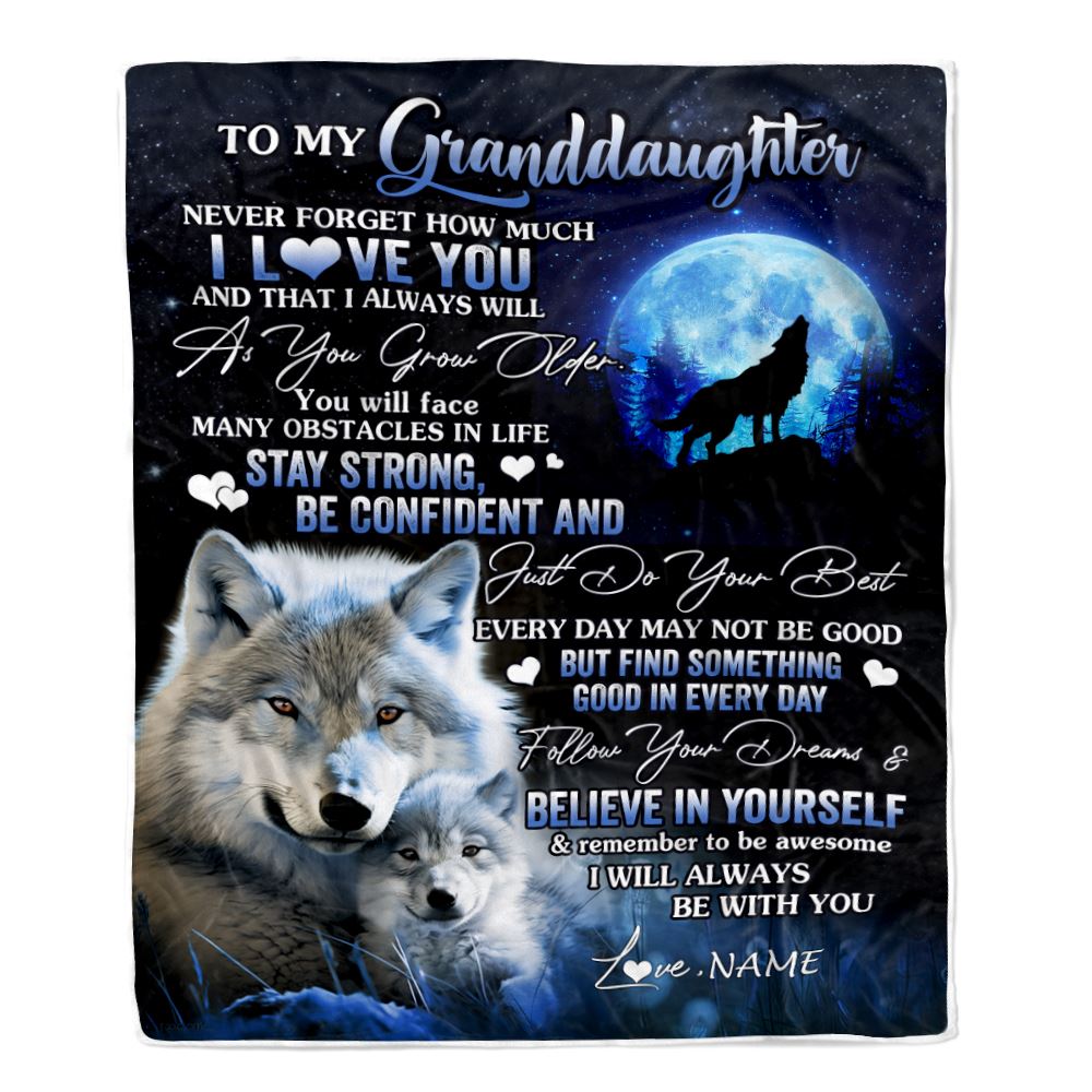 Personalized To My Granddaughter I Love You Forever Blanket From Grandma Nana Wolf Granddaughter Birthday Gifts Graduation Christmas Fleece Blanket | teecentury