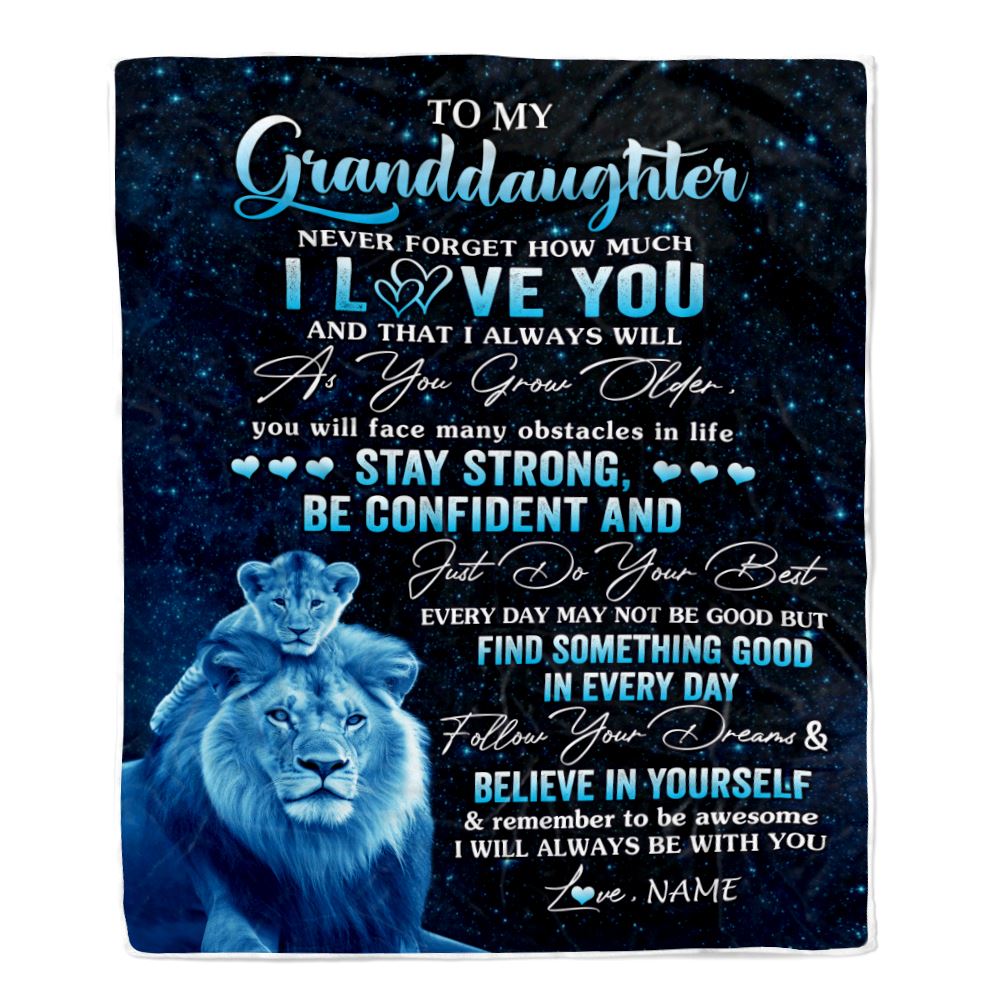 Personalized To My Granddaughter I Love You Forever Blanket From Grandpa Papa Lion Granddaughter Birthday Gifts Graduation Christmas Fleece Blanket | teecentury