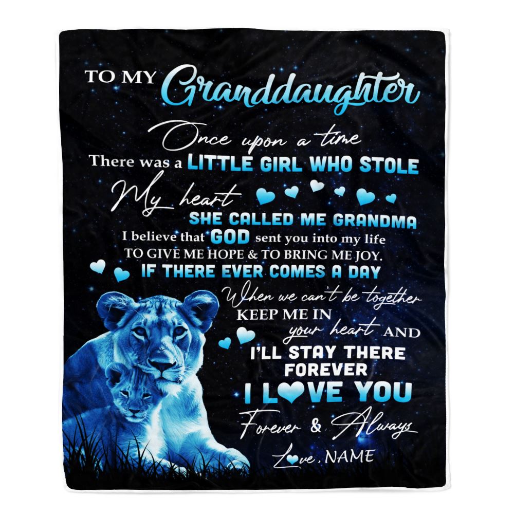 Personalized To My Granddaughter Lion Blanket From Grandma I'll Stay There Forever Granddaughter Graduation Birthday Christmas Customized Bed Fleece Blanket | teecentury