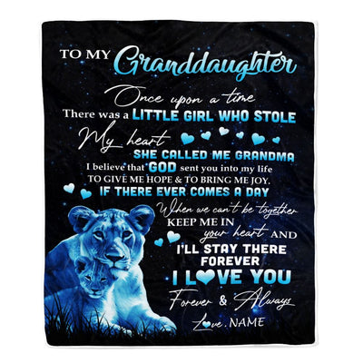 Personalized To My Granddaughter Lion Blanket From Grandma I'll Stay There Forever Granddaughter Graduation Birthday Christmas Customized Bed Fleece Blanket | teecentury