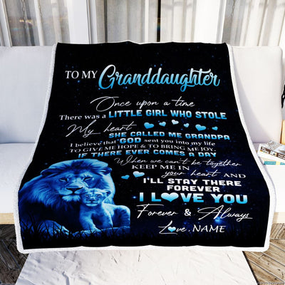 Personalized To My Granddaughter Lion Blanket From Grandma I'll Stay There Forever Granddaughter Graduation Birthday Christmas Customized Bed Fleece Blanket | teecentury