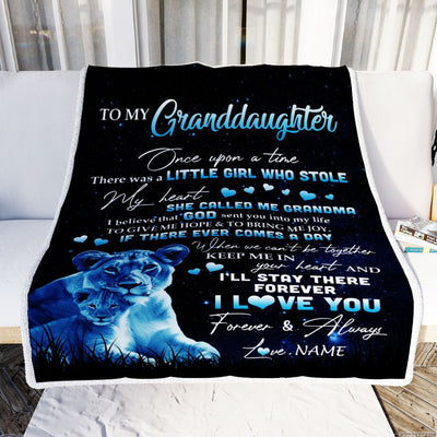 Personalized To My Granddaughter Lion Blanket From Grandma I'll Stay There Forever Granddaughter Graduation Birthday Christmas Customized Bed Fleece Blanket | teecentury