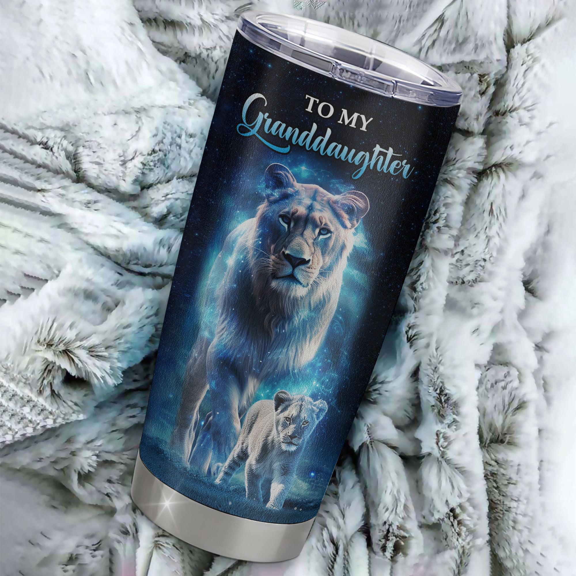 Personalized To My Granddaughter Lion Tumbler From Grandma Stainless Steel Cup Today Is A Good Day Granddaughter Gifts Birthday Graduation Christmas Custom Travel Mug | teecentury