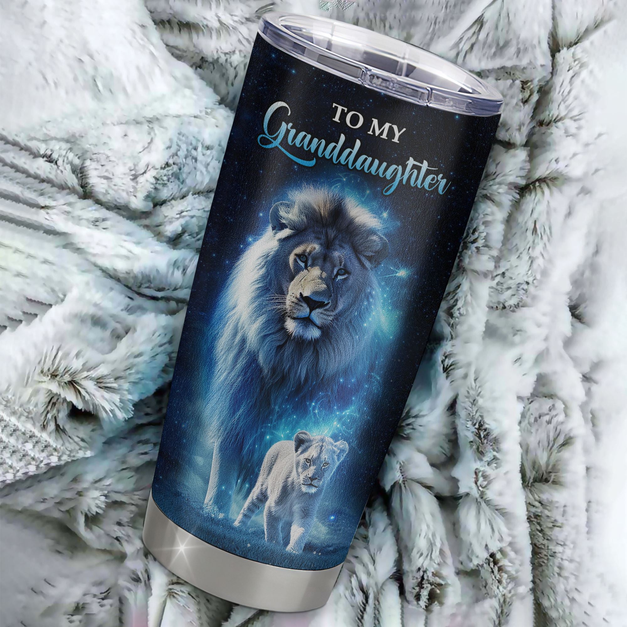 Personalized To My Granddaughter Lion Tumbler From Grandpa Stainless Steel Cup Today Is A Good Day Granddaughter Gifts Birthday Graduation Christmas Custom Travel Mug | teecentury