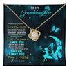 Love Knot Necklace 18K Yellow Gold Finish | 1 | Personalized To My Granddaughter Necklace From Grandma Fairy Silhouette Fantasy Moon Granddaughter Birthday Christmas Customized Gift Box Message Card | teecentury