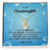 Alluring Beauty Necklace 18K Yellow Gold Finish | Personalized To My Granddaughter Necklace From Grandma Grandpa Always Remember You Are Braver Granddaughter Jewelry Birthday Christmas Customized Message Card | teecentury