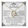 Forever Love Necklace 18K Yellow Gold Finish | 1 | Personalized To My Granddaughter Necklace From Grandma Grandpa I Love You Forever Granddaughter Birthday Graduation Christmas Customized Gift Box Message Card | teecentury