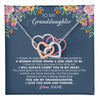 Interlocking Hearts Necklace Stainless Steel & Rose Gold Finish | 1 | Personalized To My Granddaughter Necklace From Grandma Grandpa I Love You Now And Forever Jewelry For Granddaughter Birthday Christmas Customized Message Card | teecentury
