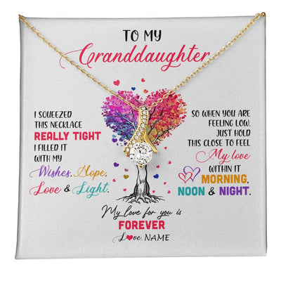 Alluring Beauty Necklace 18K Yellow Gold Finish | 1 | Personalized To My Granddaughter Necklace From Grandma Grandpa I Squeezed This Necklace Granddaughter Birthday Christmas Customized Gift Box Message Card | teecentury