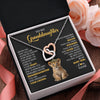 Interlocking Hearts Necklace Stainless Steel & Rose Gold Finish | 2 | Personalized To My Granddaughter Necklace From Grandma Grandpa Never Feel You Are Alone Lion Birthday Gift Granddaughter Christmas Gift Box Message Card | teecentury