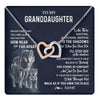 Interlocking Hearts Necklace Stainless Steel & Rose Gold Finish | 1 | Personalized To My Granddaughter Necklace From Grandma Grandpa Never Feel You Are Alone Wolf Granddaughter Birthday Christmas Customized Gift Box Message Card | teecentury