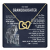 Interlocking Hearts Necklace 18K Yellow Gold Finish | 1 | Personalized To My Granddaughter Necklace From Grandma Grandpa Never Feel You Are Alone Wolf Granddaughter Birthday Christmas Customized Gift Box Message Card | teecentury