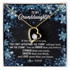 Forever Love Necklace 18K Yellow Gold Finish | Personalized To My Granddaughter Necklace From Grandma Grandpa Whisper Back I Am The Storm Granddaughter Jewelry Birthday Christmas Customized Message Card | teecentury