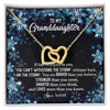 Interlocking Hearts Necklace 18K Yellow Gold Finish | Personalized To My Granddaughter Necklace From Grandma Grandpa Whisper Back I Am The Storm Granddaughter Jewelry Birthday Christmas Customized Message Card | teecentury