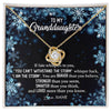 Love Knot Necklace 18K Yellow Gold Finish | Personalized To My Granddaughter Necklace From Grandma Grandpa Whisper Back I Am The Storm Granddaughter Jewelry Birthday Christmas Customized Message Card | teecentury