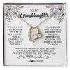 Forever Love Necklace 18K Yellow Gold Finish | Personalized To My Granddaughter Necklace From Grandma Grandpa You're Braver Stronger Smarter Granddaughter Birthday Customized Jewelry Gift Box Message Card | teecentury