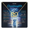 Interlocking Hearts Necklace 18K Yellow Gold Finish | 1 | Personalized To My Granddaughter Necklace From Grandma Granny Never Forget I Love You Lion Granddaughter Jewelry Birthday Christmas Customized Message Card | teecentury