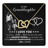 Interlocking Hearts Necklace 18K Yellow Gold Finish | 1 | Personalized To My Granddaughter Necklace From Grandma I Love You Little Girl Granddaughter Birthday Christmas Jewelry Customized Gift Box Message Card | teecentury
