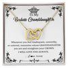 Interlocking Hearts Necklace 18K Yellow Gold Finish | Personalized To My Granddaughter Necklace From Grandma I Will Love You Always Granddaughter Jewelry Birthday Christmas Customized Message Card | teecentury