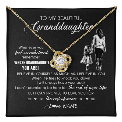 Love Knot Necklace 18K Yellow Gold Finish | 1 | Personalized To My Granddaughter Necklace From Grandma Mimi Whenever You Feel Overwhelmed Granddaughter Jewelry Birthday Christmas Customized Message Card | teecentury