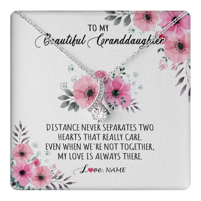 Alluring Beauty Necklace 14K White Gold Finish | 1 | Personalized To My Granddaughter Necklace From Grandma Nana My Love Is Always There Granddaughter Birthday Customized Gift Box Message Card | teecentury.myshopify