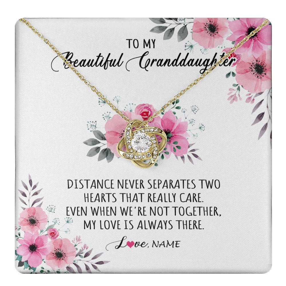 Love Knot Necklace 18K Yellow Gold Finish | 1 | Personalized To My Granddaughter Necklace From Grandma Nana My Love Is Always There Granddaughter Birthday Customized Gift Box Message Card | teecentury.myshopify