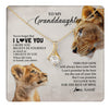 Alluring Beauty Necklace 18K Yellow Gold Finish | 1 | Personalized To My Granddaughter Necklace From Grandma Nana Never Forget I Love You Lion Granddaughter Birthday Christmas Customized Message Card | teecentury