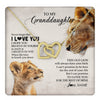 Interlocking Hearts Necklace 18K Yellow Gold Finish | 1 | Personalized To My Granddaughter Necklace From Grandma Nana Never Forget I Love You Lion Granddaughter Birthday Christmas Customized Message Card | teecentury
