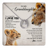 Lucky In Love Necklace 14K White Gold Finish | 1 | Personalized To My Granddaughter Necklace From Grandma Nana Never Forget I Love You Lion Granddaughter Birthday Christmas Customized Message Card | teecentury