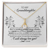 Alluring Beauty Necklace 18K Yellow Gold Finish | Personalized To My Granddaughter Necklace From Grandma Nana Papa Not Even Time Floral Granddaughter Graduation Birthday Customized Message Card | teecentury