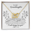 Interlocking Hearts Necklace 18K Yellow Gold Finish | Personalized To My Granddaughter Necklace From Grandma Nana Papa Not Even Time Floral Granddaughter Graduation Birthday Customized Message Card | teecentury