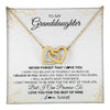 Interlocking Hearts Necklace 18K Yellow Gold Finish | 1 | Personalized To My Granddaughter Necklace From Grandma Never Forget That I Love You Granddaughter Birthday Christmas Customized Gift Box Message Card | teecentury
