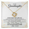 Love Knot Necklace 18K Yellow Gold Finish | 1 | Personalized To My Granddaughter Necklace From Grandma Never Forget That I Love You Granddaughter Birthday Christmas Customized Gift Box Message Card | teecentury