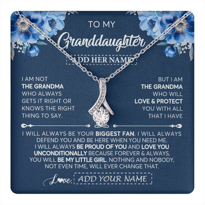 Alluring Beauty Necklace 14K White Gold Finish | 1 | Personalized To My Granddaughter Necklace From Grandma Proud Of You Birthday Gifts For Granddaughter Jewelry Gifts Christmas Custom Gift Box Message Card | https://teecentury.