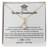 Alluring Beauty Necklace 18K Yellow Gold Finish | Personalized To My Granddaughter Necklace From Grandma Straighten Your Crown Granddaughter Jewelry Birthday Christmas Customized Gift Box Message Card | teecentury