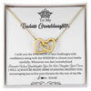Interlocking Hearts Necklace 18K Yellow Gold Finish | Personalized To My Granddaughter Necklace From Grandma Straighten Your Crown Granddaughter Jewelry Birthday Christmas Customized Gift Box Message Card | teecentury
