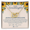 Interlocking Hearts Necklace 18K Yellow Gold Finish | Personalized To My Granddaughter Necklace From Grandma Sunflower You Are My Sunshine Granddaughter Jewelry Graduation Birthday Customized Gift Box Message Card | teecentury
