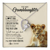 Forever Love Necklace 14K White Gold Finish | 1 | Personalized To My Granddaughter Necklace From Grandma This Old Lion Never Forget I Love You Jewelry Birthday Christmas Customized Gift Box Message Card | teecentury
