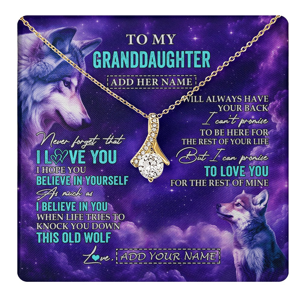 Alluring Beauty Necklace 18K Yellow Gold Finish | 1 | Personalized To My Granddaughter Necklace From Grandma Wolf Never Forget I Love You Granddaughter Birthday Gifts Graduation Christmas Gift Box Message Card Shirt & Hoodie | https://teecentury.